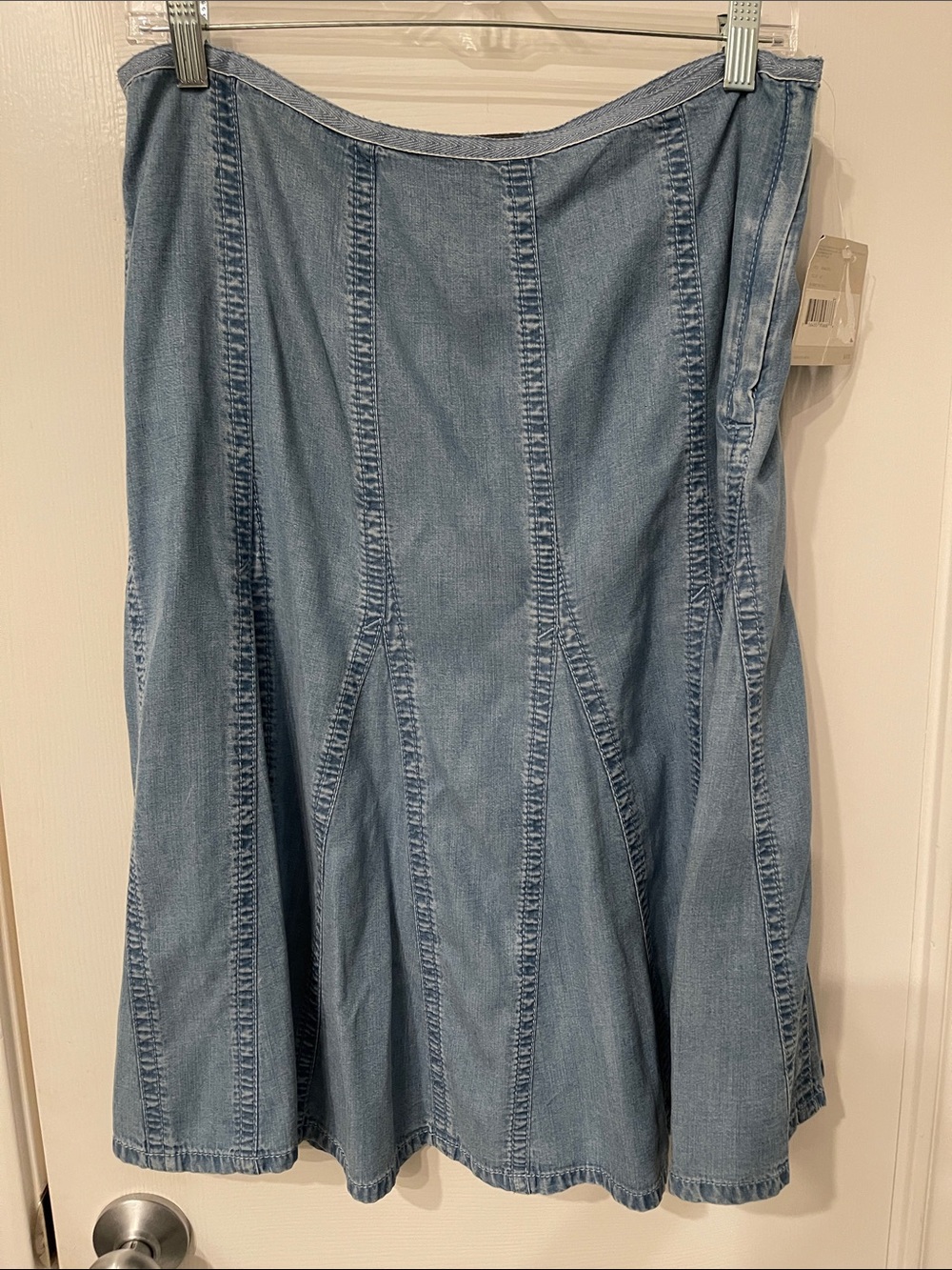 Liz Claiborne Light Blue Denim A-Line Panel Skirt